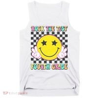 Rock The Staar Test Testing Day Smile Face Groovy Teacher  Tank Top thumb 0