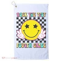 Rock The Staar Test Testing Day Smile Face Groovy Teacher  Golf Towel thumb 0