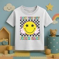 Rock The Staar Test Testing Day Smile Face Groovy Teacher  Toddler T-Shirt thumb 3