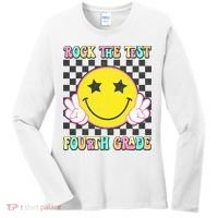 Rock The Staar Test Testing Day Smile Face Groovy Teacher  Women's Long Sleeve Shirt thumb 0