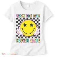 Rock The Staar Test Testing Day Smile Face Groovy Teacher  Women's T-Shirt thumb 0