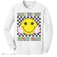Rock The Staar Test Testing Day Smile Face Groovy Teacher  Kids Long Sleeve Shirt thumb 0