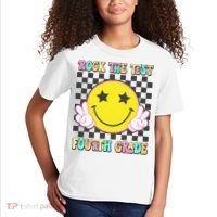 Rock The Staar Test Testing Day Smile Face Groovy Teacher  Kids T-Shirt thumb 2