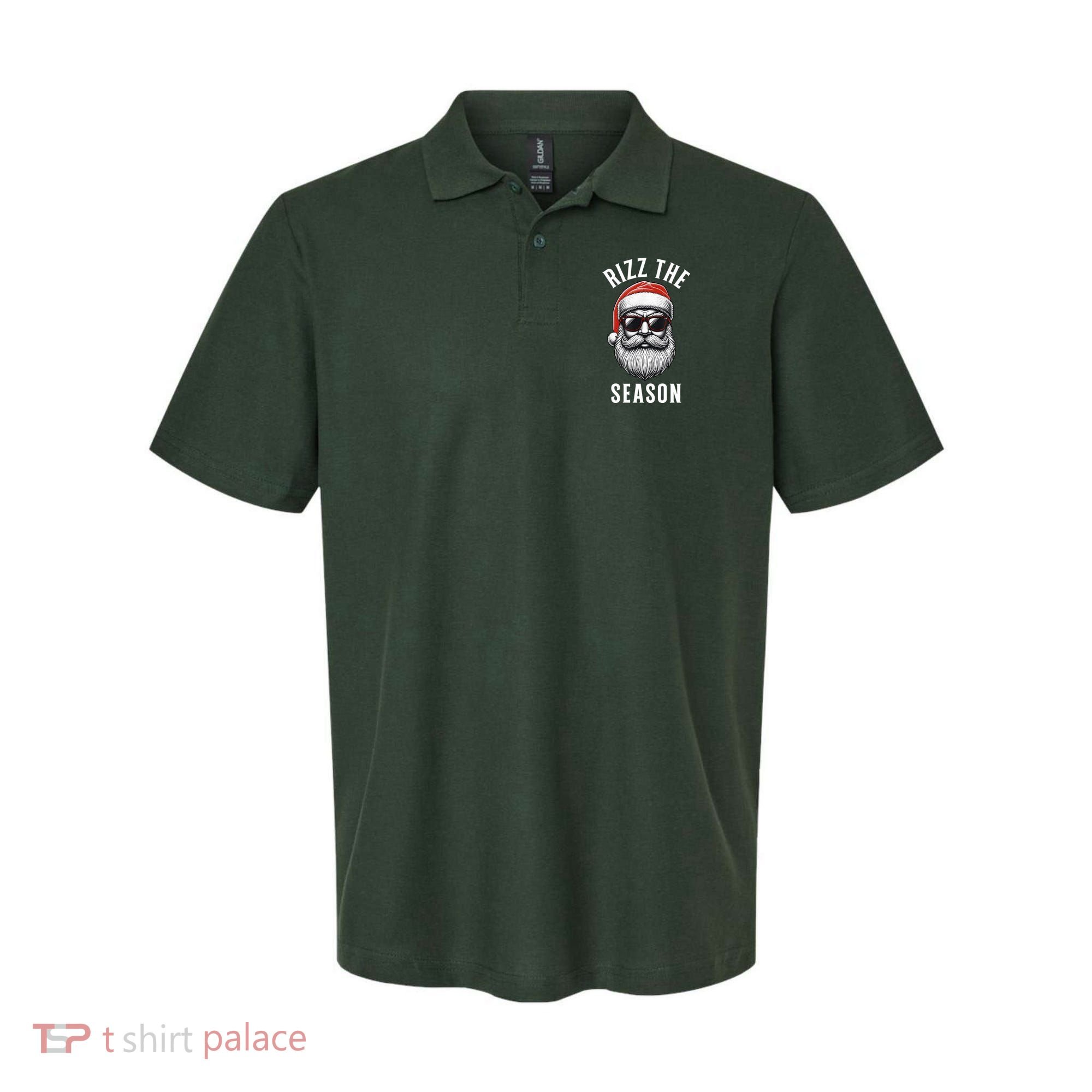 Rizz The Season Christmas Funny Santa Polo