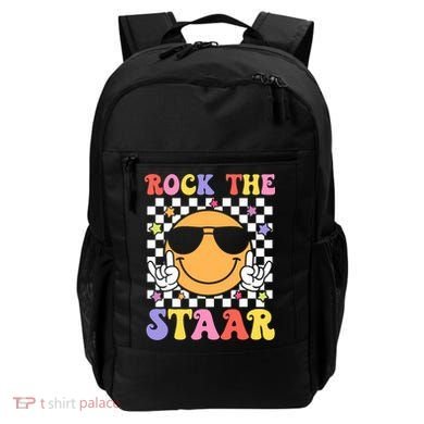 Rock The Staar Test Testing Day Smile Face Groovy Teacher  Backpack