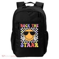 Rock The Staar Test Testing Day Smile Face Groovy Teacher  Backpack thumb 0