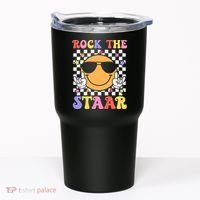 Rock The Staar Test Testing Day Smile Face Groovy Teacher  Tumbler thumb 0
