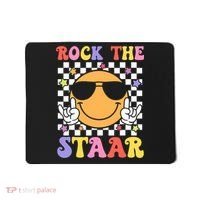 Rock The Staar Test Testing Day Smile Face Groovy Teacher  Mousepad thumb 0