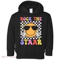Rock The Staar Test Testing Day Smile Face Groovy Teacher  Toddler Hoodie thumb 0