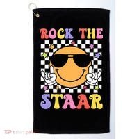 Rock The Staar Test Testing Day Smile Face Groovy Teacher  Golf Towel thumb 0