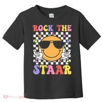 Rock The Staar Test Testing Day Smile Face Groovy Teacher  Toddler T-Shirt thumb 0