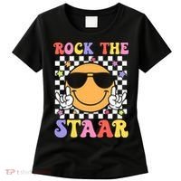 Rock The Staar Test Testing Day Smile Face Groovy Teacher  Women's T-Shirt thumb 0