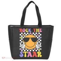 Rock The Staar Test Testing Day Smile Face Groovy Teacher  Tote Bag thumb 0