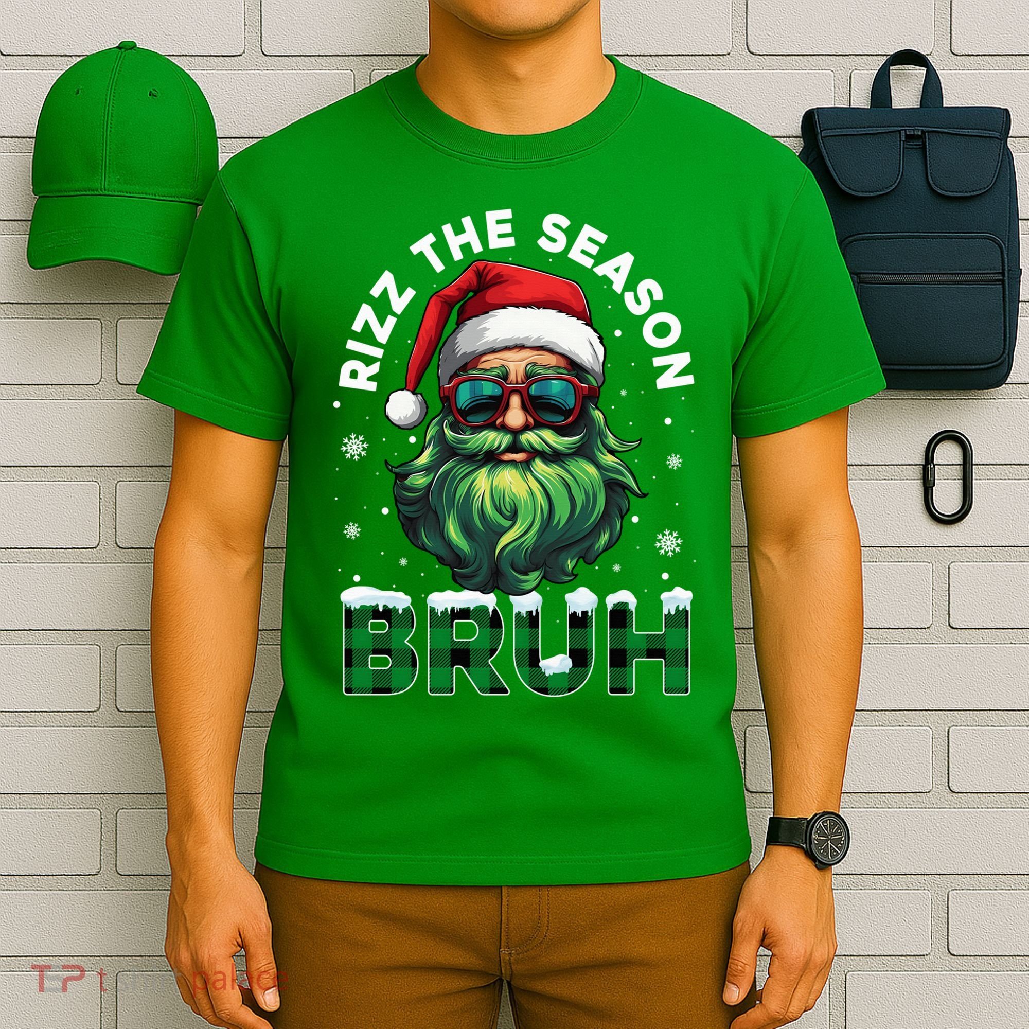 Rizz The Season Bruh Christmas Rizzmas Santa Claus Rizzler T-Shirt