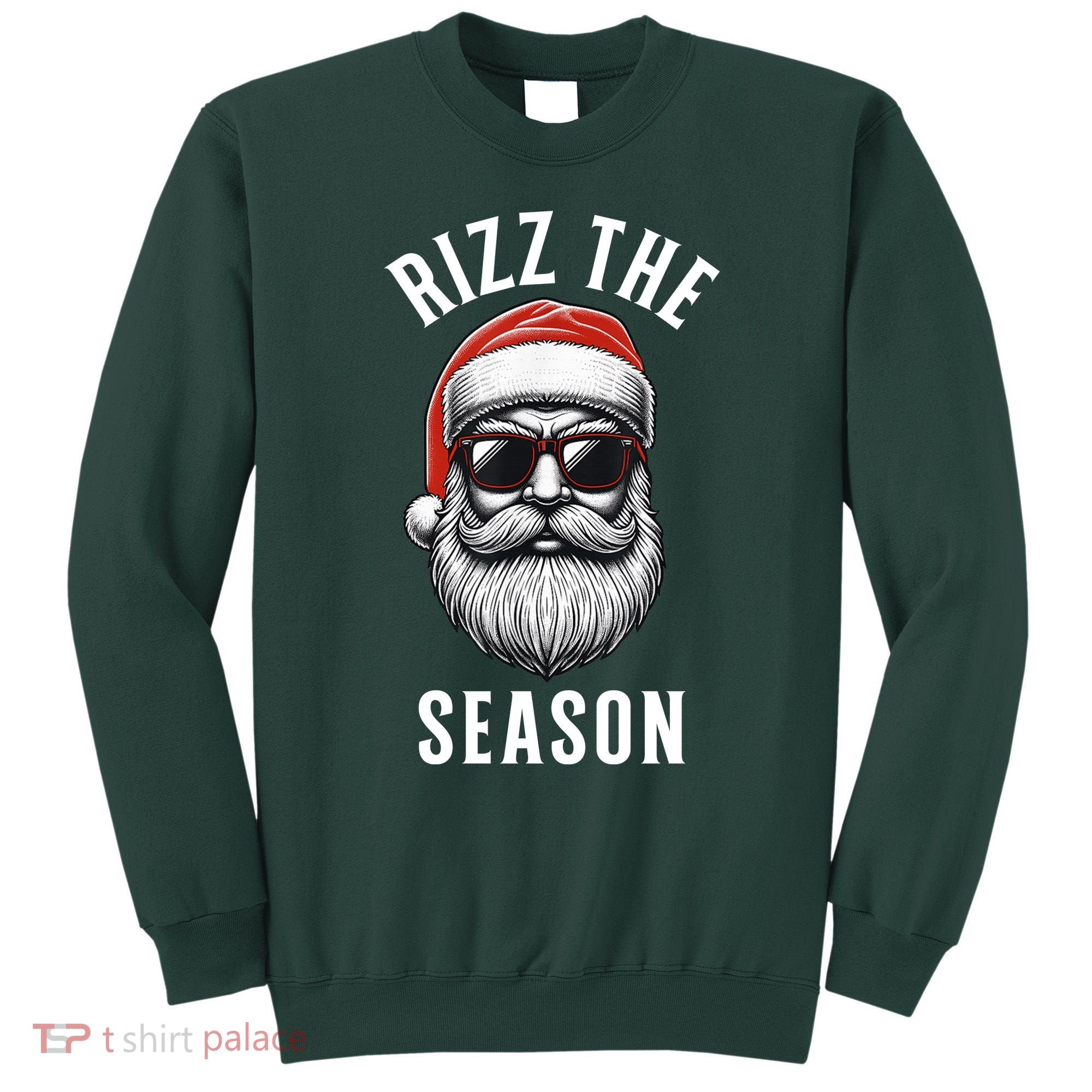 Rizz The Season Silly Christmas Funny Santa Sweatshirt
