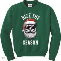 Rizz The Season Silly Christmas Funny Santa Kids Sweatshirt thumb 0