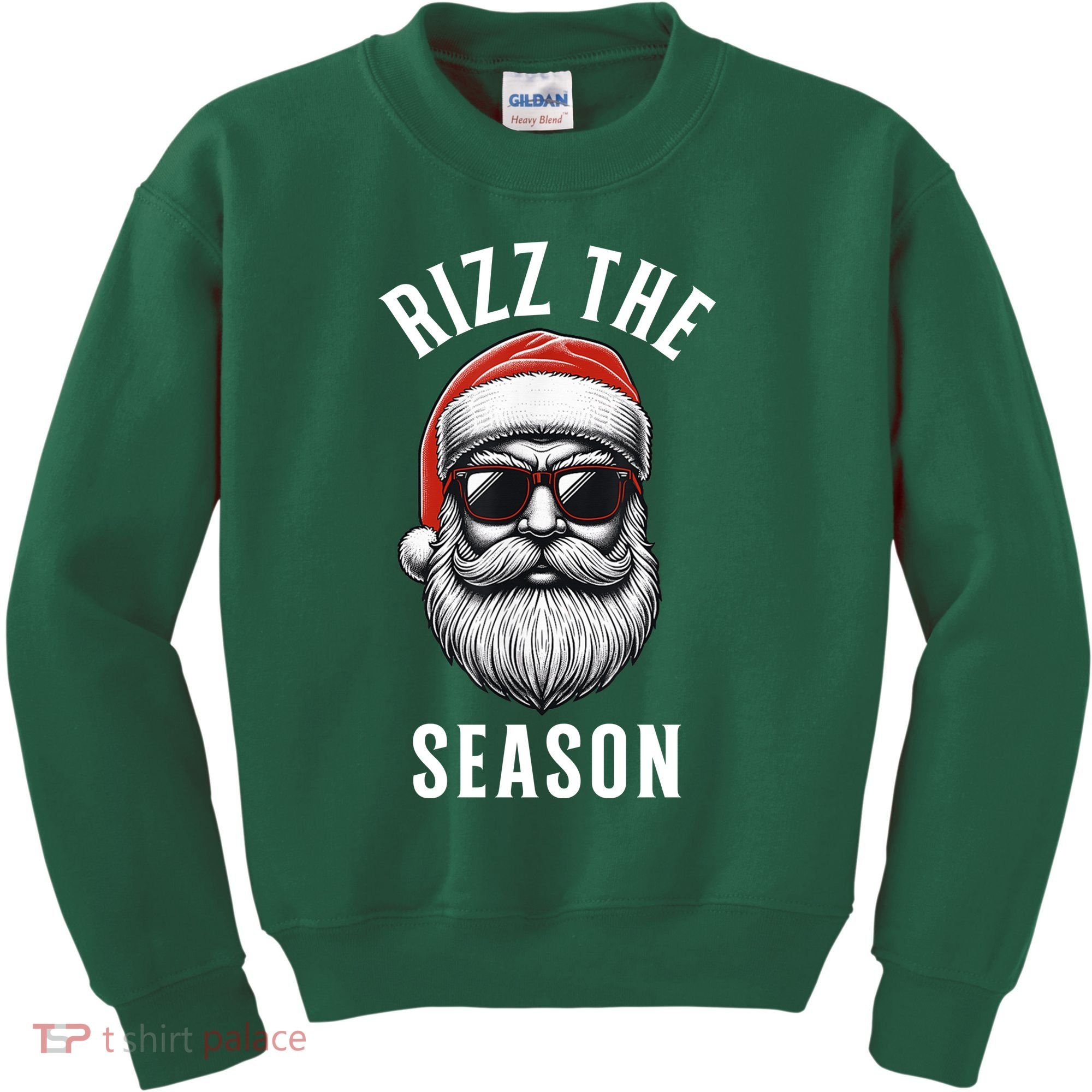 Rizz The Season Silly Christmas Funny Santa Kids Sweatshirt