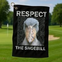 Respect The Shoebill African Bird Aztec Mayan Bird Lover Golf Towel thumb 1