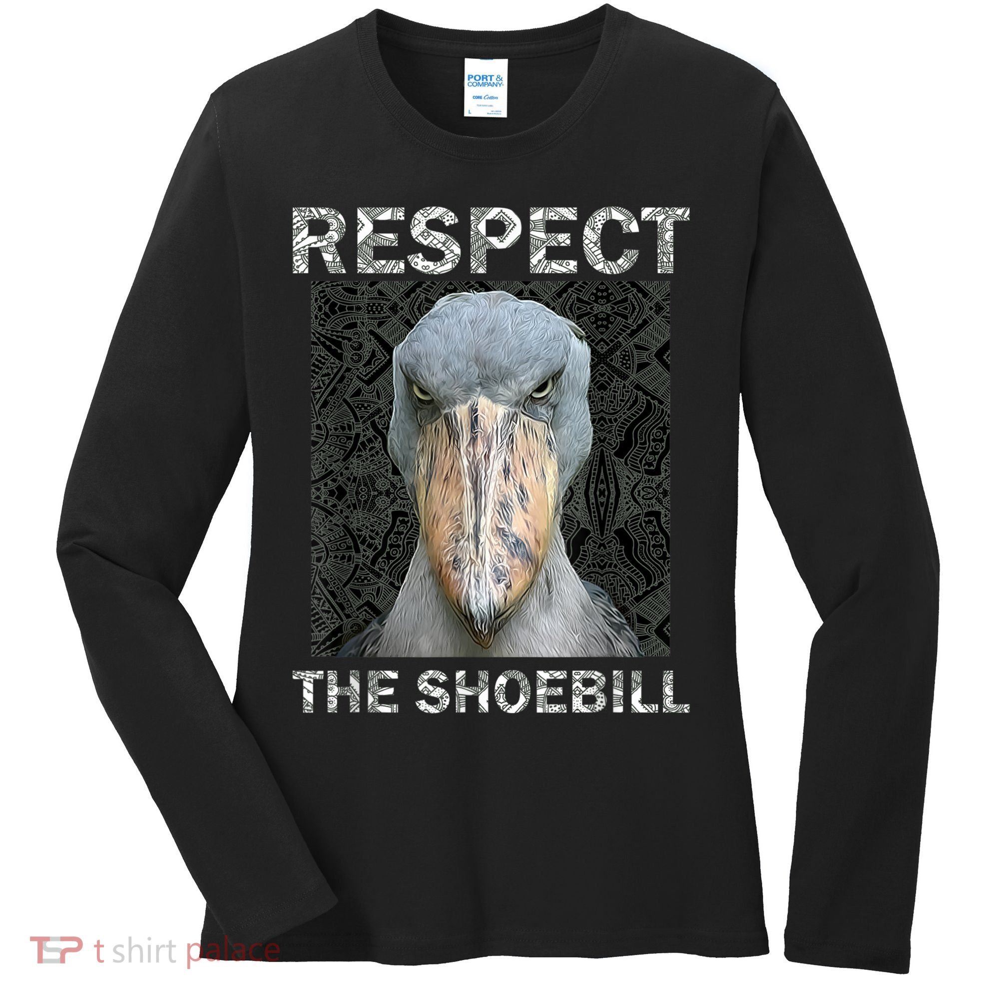 Respect The Shoebill African Bird Aztec Mayan Bird Lover Women's Long Sleeve Shirt