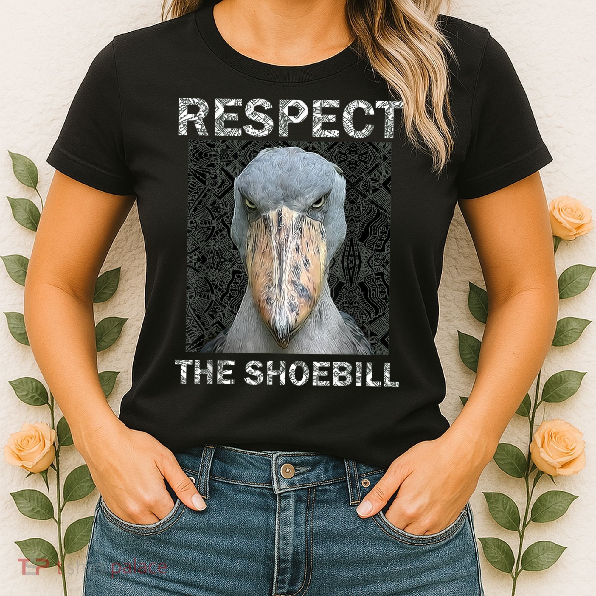 Respect The Shoebill African Bird Aztec Mayan Bird Lover Women's T-Shirt