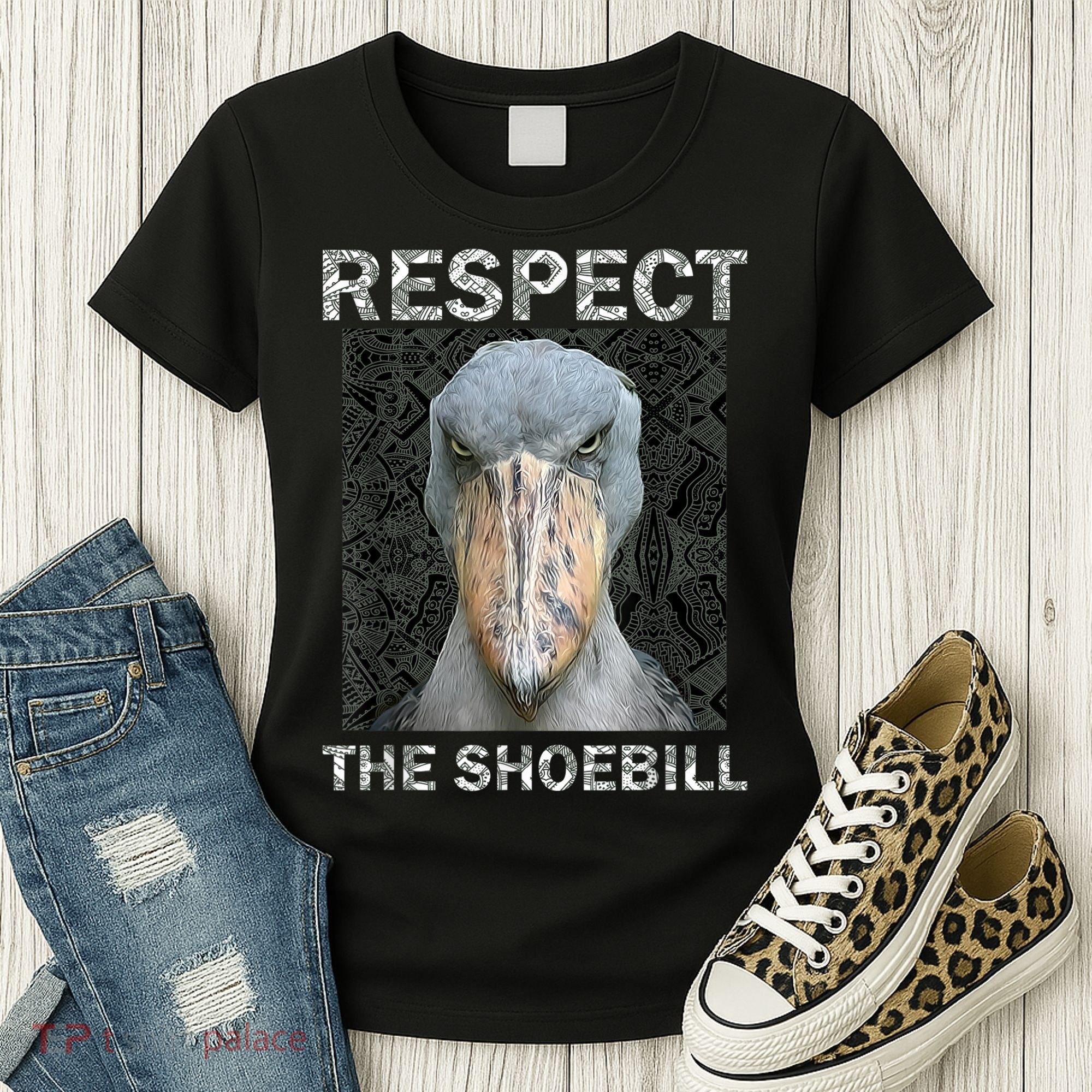 Respect The Shoebill African Bird Aztec Mayan Bird Lover Women's T-Shirt