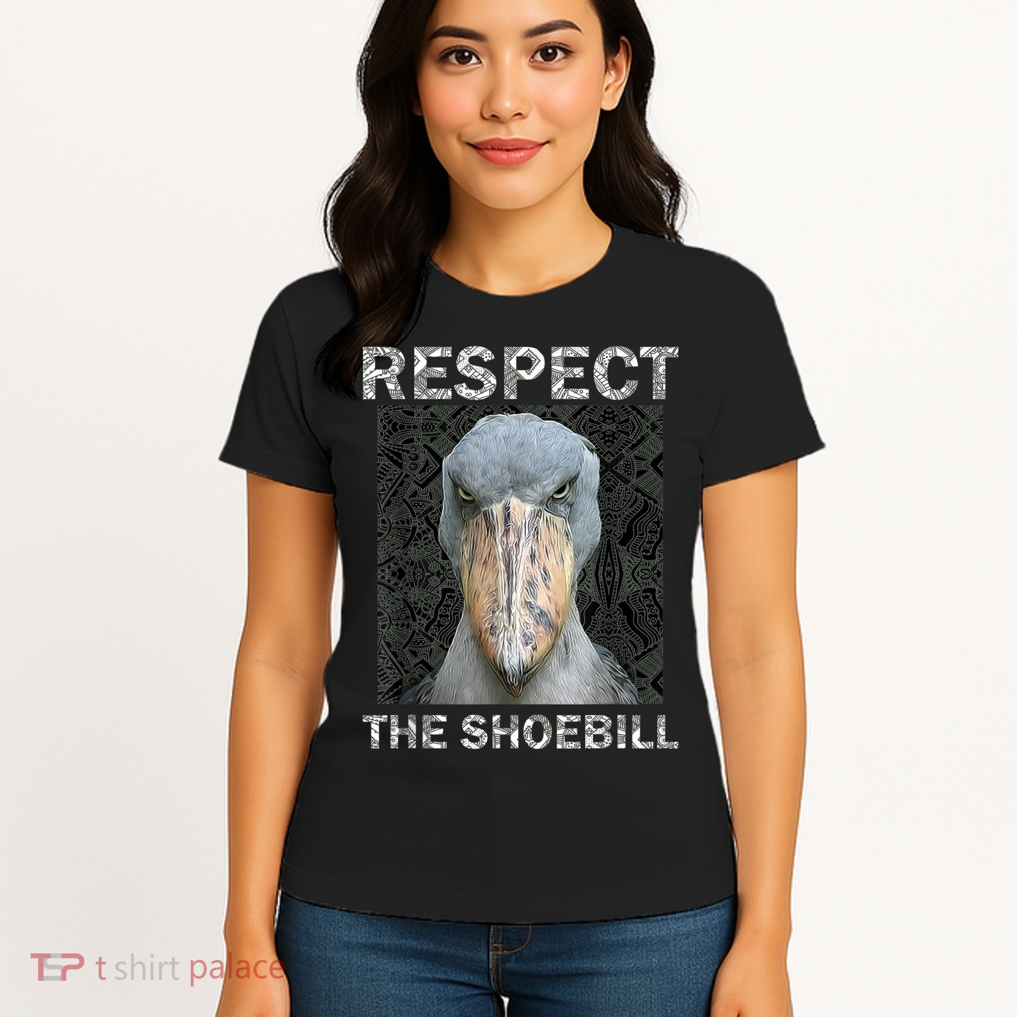 Respect The Shoebill African Bird Aztec Mayan Bird Lover Women's T-Shirt