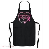 Respiratory Therapist Stethoscope Pink Ribbon Breast Cancer Apron thumb 0