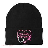 Respiratory Therapist Stethoscope Pink Ribbon Breast Cancer Beanie thumb 0