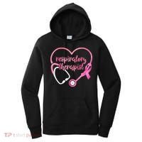 Respiratory Therapist Stethoscope Pink Ribbon Breast Cancer Women's Hoodie thumb 0