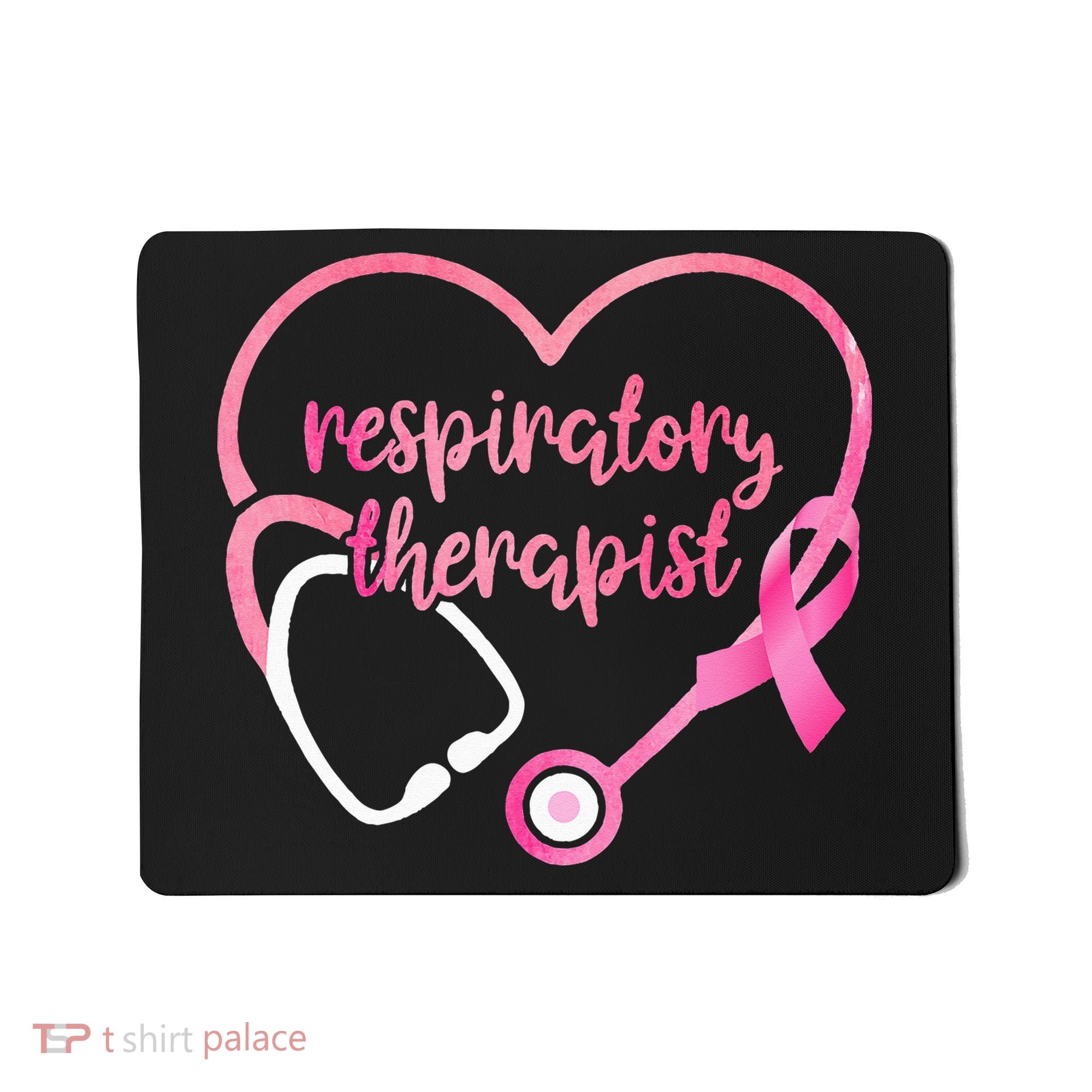 Respiratory Therapist Stethoscope Pink Ribbon Breast Cancer Mousepad