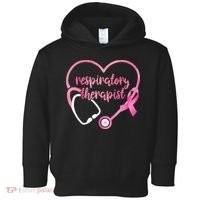 Respiratory Therapist Stethoscope Pink Ribbon Breast Cancer Toddler Hoodie thumb 0