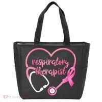 Respiratory Therapist Stethoscope Pink Ribbon Breast Cancer Tote Bag thumb 0