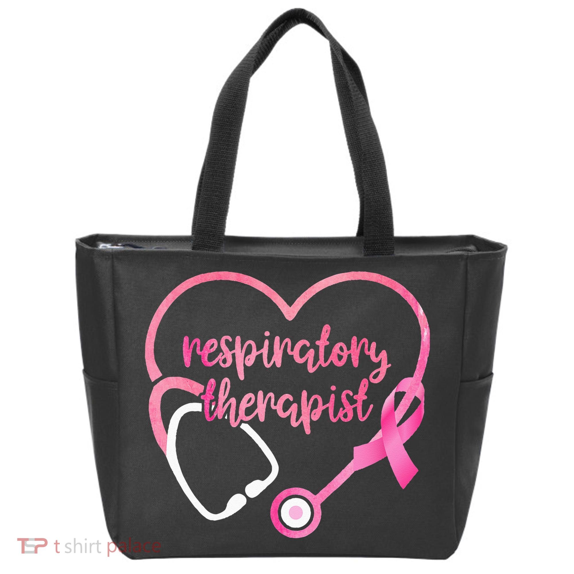 Respiratory Therapist Stethoscope Pink Ribbon Breast Cancer Tote Bag