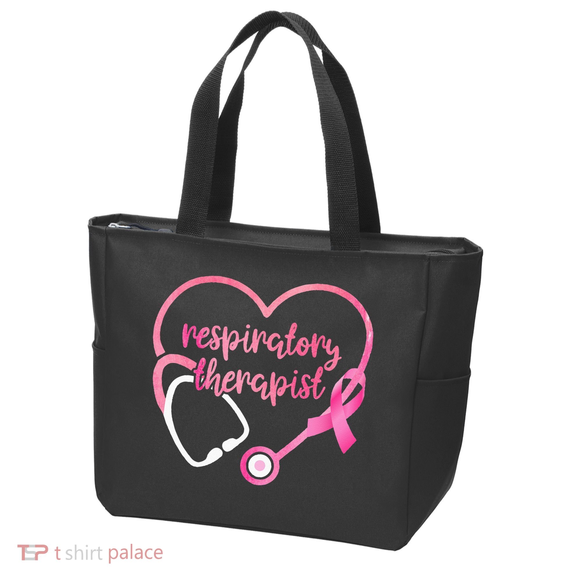 Respiratory Therapist Stethoscope Pink Ribbon Breast Cancer Tote Bag
