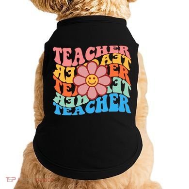 Retro Teacher Sunflower Doggie Tank