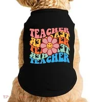 Retro Teacher Sunflower Doggie Tank thumb 0