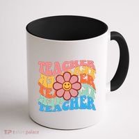 Retro Teacher Sunflower Coffee Mug thumb 1
