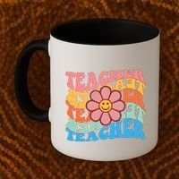 Retro Teacher Sunflower Coffee Mug thumb 2