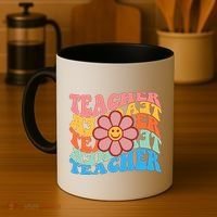 Retro Teacher Sunflower Coffee Mug thumb 4