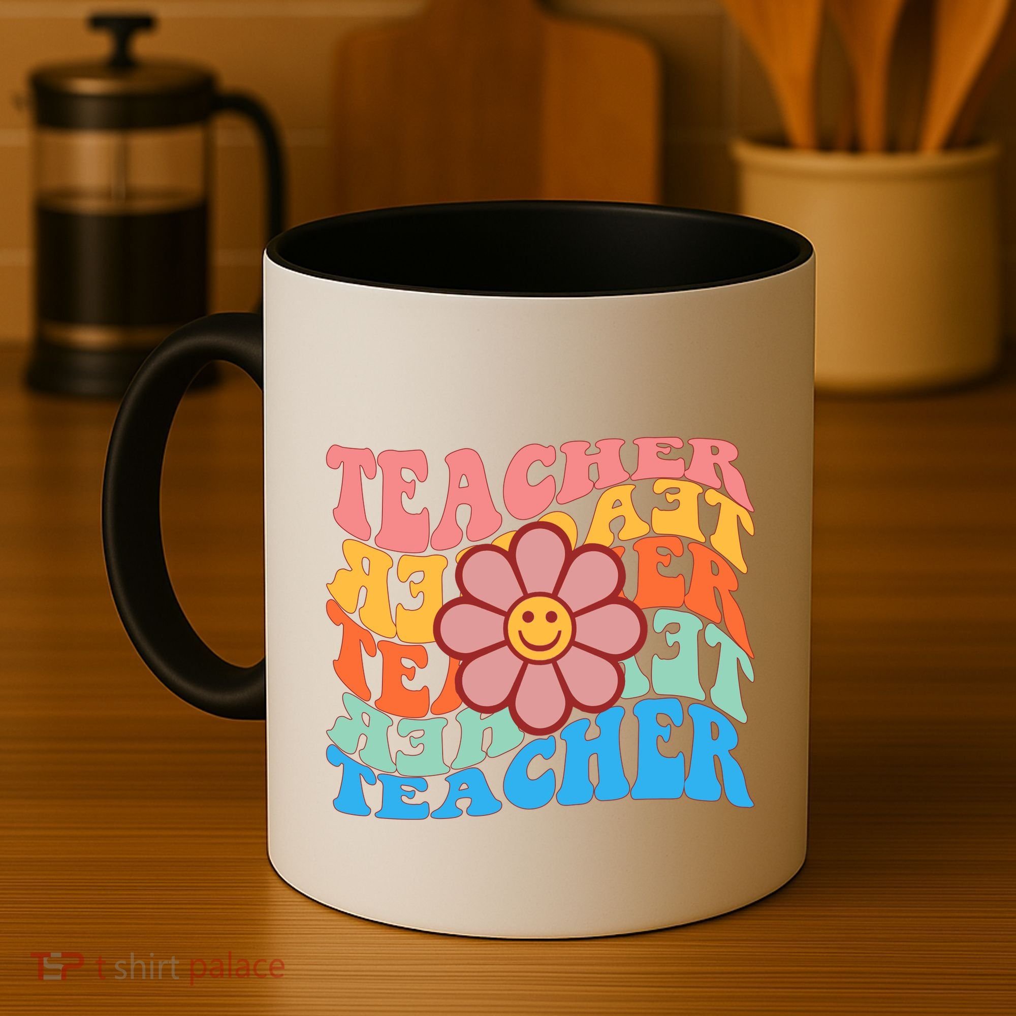 Retro Teacher Sunflower Coffee Mug