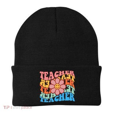 Retro Teacher Sunflower Beanie