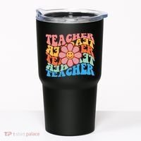 Retro Teacher Sunflower Tumbler thumb 0
