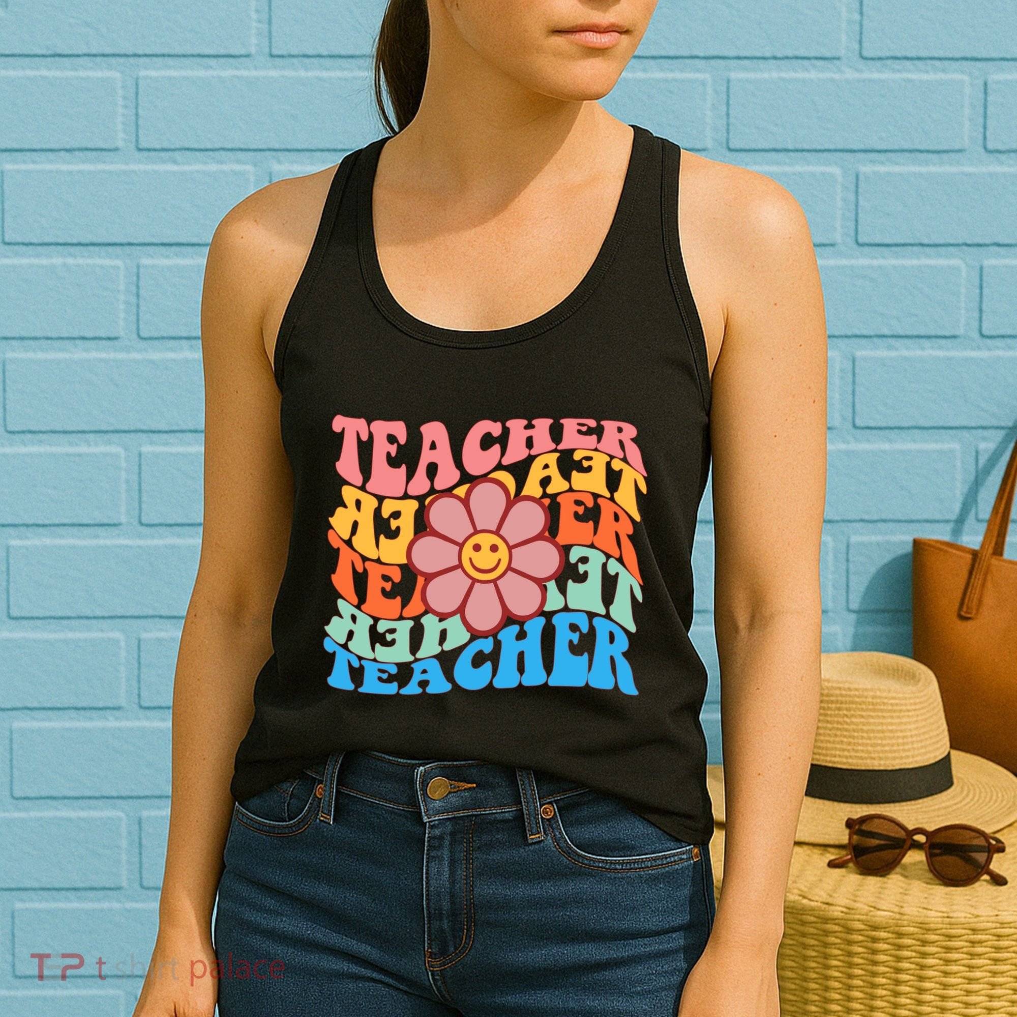 Retro Teacher Sunflower Women's Tank Top