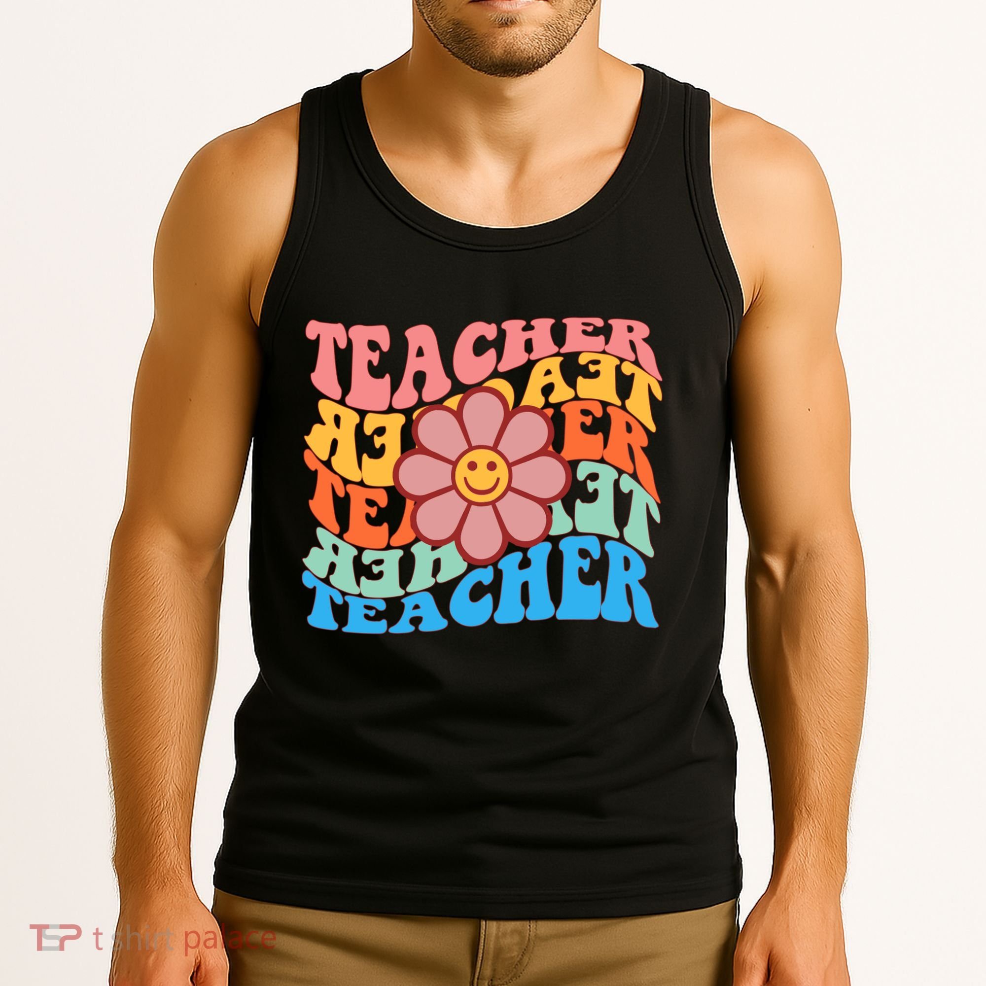 Retro Teacher Sunflower Tank Top