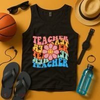 Retro Teacher Sunflower Tank Top thumb 4