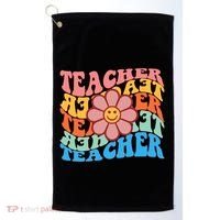 Retro Teacher Sunflower Golf Towel thumb 0