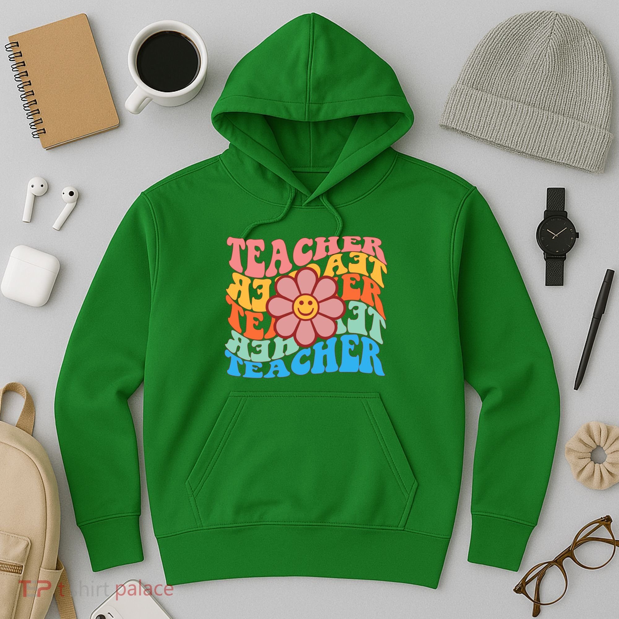 Retro Teacher Sunflower Hoodie