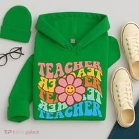 Retro Teacher Sunflower Hoodie thumb 4