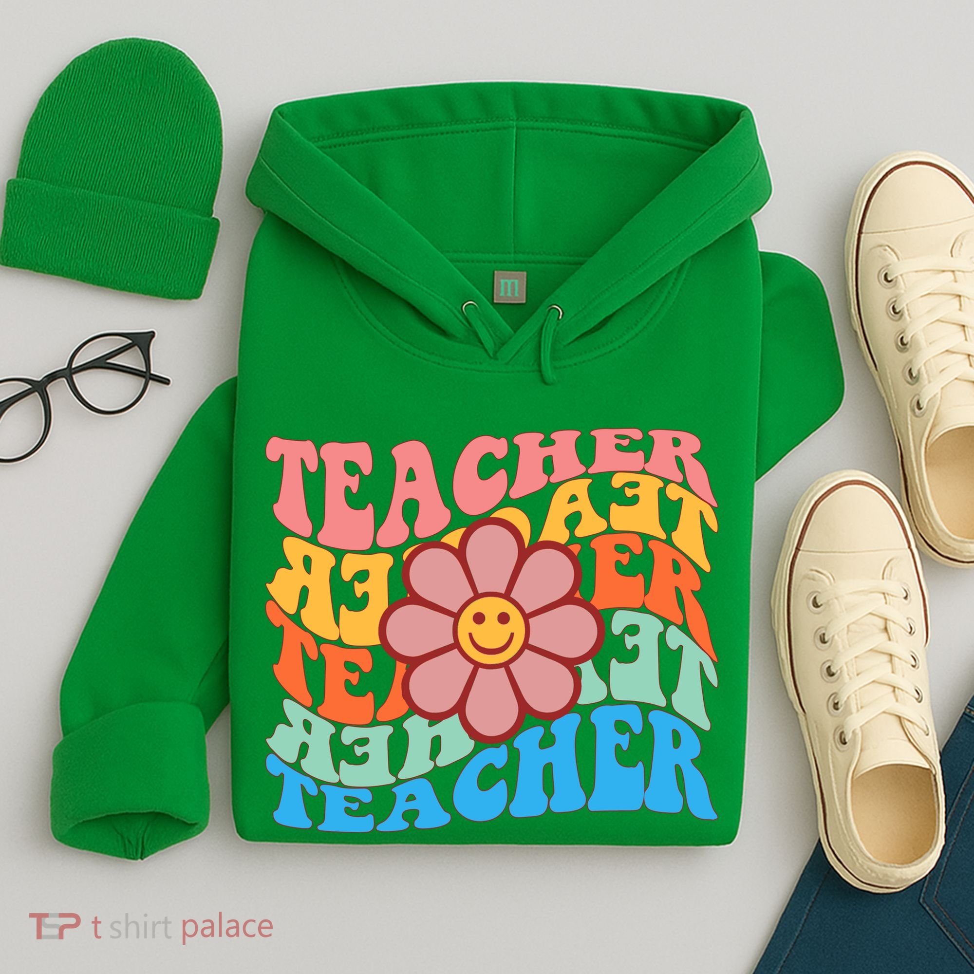 Retro Teacher Sunflower Hoodie