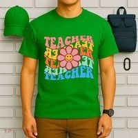 Retro Teacher Sunflower T-Shirt thumb 6